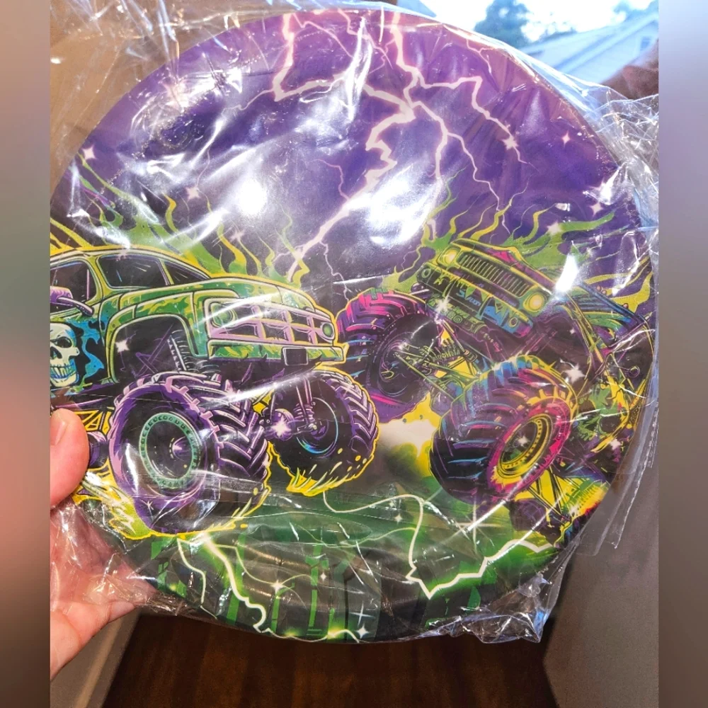 New! Monster Truck Birthday Party Supplies Set